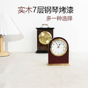 Dropshipping Shopify Vintage Wooden Table <b>Clock</b> Silent Sweep Quartz <b>Retro</b> Desk Decor For Living Room - Product Image 3