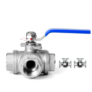 Van bi ba chiều bằng thép không gỉ 304 với công tắc L/t Loại một đầu vào hai đầu ra điều khiển lưu lượng nước ren bên trong - Product Image 4