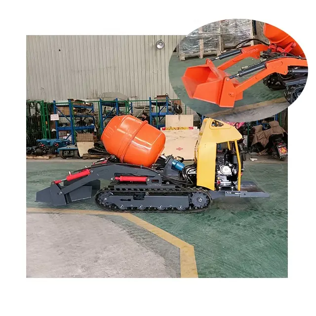 350L/400L piccola pompa di betonaggio cingolata idraulica autocarro per calcestruzzo autoscaricante Dumper manuale/con supporto