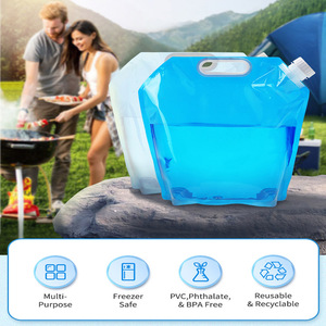Prêt à expédier Pochette à bec verseur pour liquides pliable transparente 5 litres 10 litres Sac à eau en plastique pliable - Product Image 2