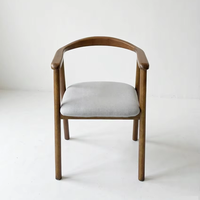 NOUVEAU DESIGN Chaise ergonomique avec dossier en bois massif et accoudoirs KD pour hôtel, restaurant, mobilier