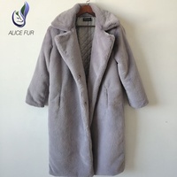 Manteau en fausse fourrure de vison sable extra long, personnalisable et professionnel, pour femmes