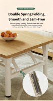 Ensemble de table à manger rectangulaire en bois de chêne pliable, extensible, durable et écologique, avec pieds en métal, portable pour les petits espaces, utilisation hôtelière
