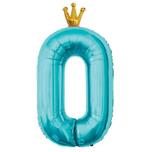Ballons Chiffres Bleu Turquoise Couronne 40 Pouces en Mylar Hélium pour Anniversaire, Mariage, Thème Sirène, Décoration de Fête - Product Image 6