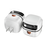 Pengisi Daya Dinding Cepat 65W PD3.0/QC3.0 Dual Port Lipat Pengisian Suhu Rendah Kabel 70cm OTP Port Tipe-C/USB untuk Tablet Android