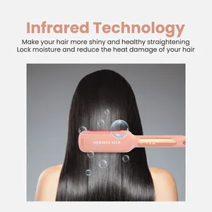 Outils professionnels de coiffeur planchas de cabello Salon infrarouge 450F Nano titane fer plat Portable lisseur de cheveux - Product Image 6