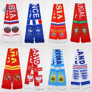 Vente en gros de drapeaux de pays nationaux Promotion drapeau de bonne qualité Satin polaire tricoté Sport équipe de Football Fans écharpe de Football - Product Image 2