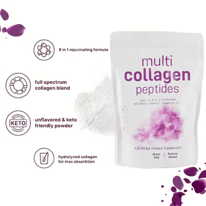 VitaHall Meilleure vente en stock Poudre de collagène peptidique Source de beauté Usine de fabrication Soutien anti-âge Riche en antioxydants Peau - Product Image 3