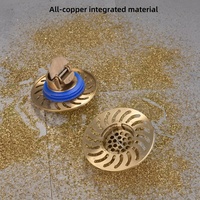 Grille de drain de sol en laiton anti-odeur avec clapet anti-retour et filtre pour salle de bain, cuisine, toilettes, tuyau d'égout et douche