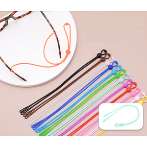 Sangle de <span class=keywords><strong>lunettes</strong></span> en silicone réglable à trois trous, antidérapante, 3 en 1, sport, anti-chute, chaîne de <span class=keywords><strong>lunettes</strong></span> de soleil colorée, <span class=keywords><strong>cordon</strong></span> de maintien - Product Image 1