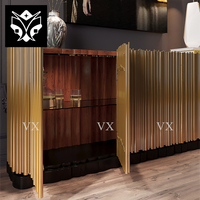 Buffet de luxe de haute qualité conçoit un buffet en acier inoxydable buffet doré pour villa