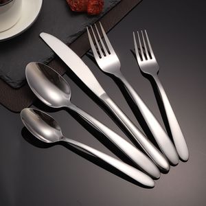 Stainless Steel Cutlery Set European Style Knife <b>Fork</b> Spoon Mirror Polished Food Grade Restaurant Tableware - Product Image 1