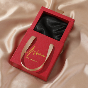 Luxury <b>Handle</b> Drawer Jewelry Packaging Box Custom Logo <b>Pull</b>-On Sliding Paper Organizer for Ring Necklace Bracelet - Product Image 3