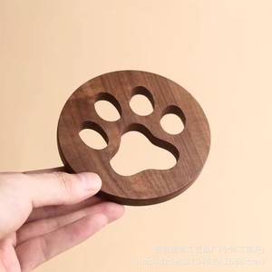 Wooden Cat Paw Coaster Heat Resistant Japanese Style <b>Teacup</b> Mat Gift For Tea Room Set - Product Image 4