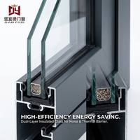 Portes coulissantes modernes à double vitrage en aluminium à rupture de pont thermique, nouveau design