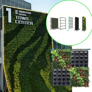 Clôture de jardin Plante de verdure décorative pots de fleurs en plastique avec arrosage automatique pour décoration murale de jardin