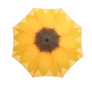 向日葵6.5英尺沙滩伞花卉印花定制设计OEM定制印花雨伞