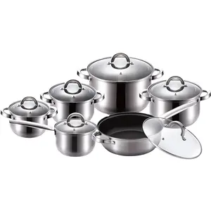 2021 Hot New Products Stainless Steel Non Stick Soup Kitchen Cookware Cooking Pot Set