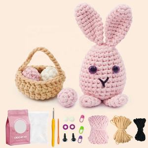 Iniciador de tejer Diy costura <span class=keywords><strong>completa</strong></span> niños artesanía Amigurumi conejo de Pascua ganchillo conejito peluche principiante Kit de ganchillo para niños - Product Image 1