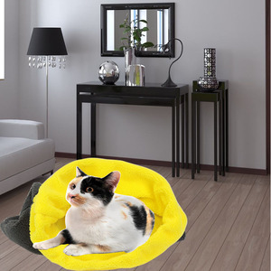 Cat Sleeping <b>Bag</b> Round Thickened Warm Pet <b>Bed</b> For Cat Comfortable Polyester Fiber Hand Washable Indoor Use - Product Image 1