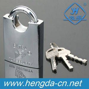 YH1118 Candado de hierro de haz medio envuelto en arco de 2 teclas cromado brillante plateado - Product Image 6