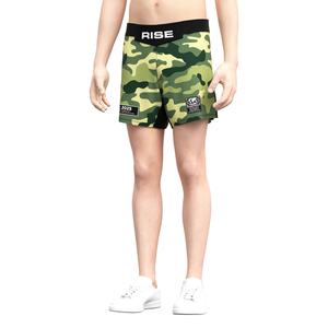 Pantalones Cortos de Combate con Patrón de Camuflaje Verde, Sin Velcro, de Secado Rápido, Diseño Duradero, con Abertura Lateral para BJJ MMA - Product Image 4