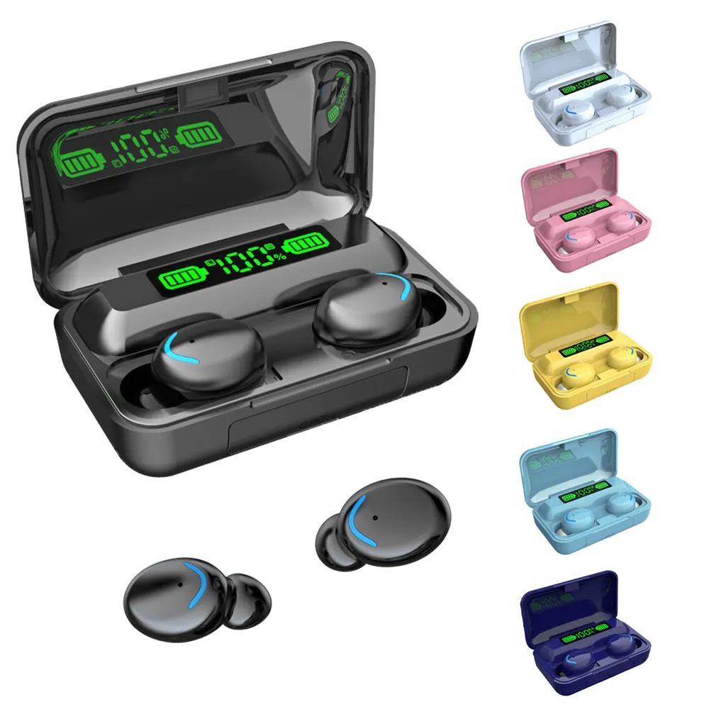 True Wireless Earbuds TWS Display Headphone Sport Headset Gaming in-ear Earphone F9 Audifonos Auriculares y Auriculares Internos