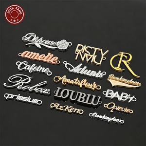 JACK FANG Custom Metal 3D Embossed Logo Label For Garment Laser Cut Plated Brand <b>Name</b> <b>Tag</b> - Product Image 3