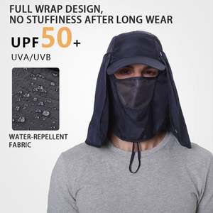 Visera Facial Unisex de Verano para Exteriores, Transpirable, con Protección Solar, 100% Poliéster, con Hebilla de Cobre Dorado, Estilo Moderno - Product Image 2