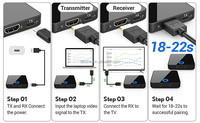 Émetteur et récepteur HD sans fil 1080P HD sans fil MI Extender 98Ft Range Streaming Audio vidéo d'un ordinateur portable à un téléviseur HD