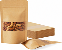 Sachets Doypack Personnalisés en Papier Kraft avec Fenêtre Transparente et Fermeture Zip pour l'Emballage des Noix