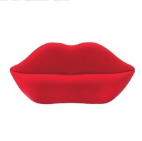 Fauteuil Chesterfield de style européen en tissu pour salon, canapé moderne, rouge flamboyant en forme de lèvres, pour salle à manger, chambre et extérieur