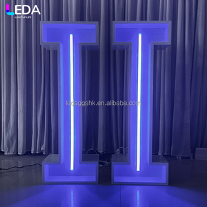 LEDA Outdoor Advertising Customized Party Event White Metallic <b>Letter</b> <b>Light</b> RGB Iron Large <b>Letter</b> Neon <b>Light</b> for Wedding - Product Image 4