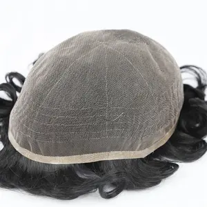 LUFA59 toupee 남자 가발과 전체 레이스 망 toupee 인간의 머리카락과 템플릿 toupee