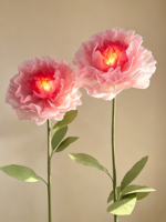Lampe sur pied géante en forme de coquelicot lumineux avec lumière LED pour décor floral de mariage, scène, vitrine de centre commercial