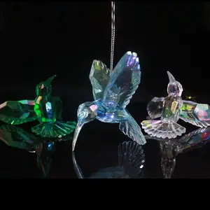 EU Diamond Cut Christmas Tree Decoration Ornaments Acrylic Humming Bird