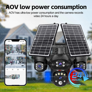 Panneaux solaires, caméra 4G, carte SIM, <span class=keywords><strong>surveillance</strong></span>, Wifi, <span class=keywords><strong>système</strong></span> de sécurité domestique, réseau, <span class=keywords><strong>extérieur</strong></span>, caméra IP Wifi 4 objectifs, 20MP - Product Image 2