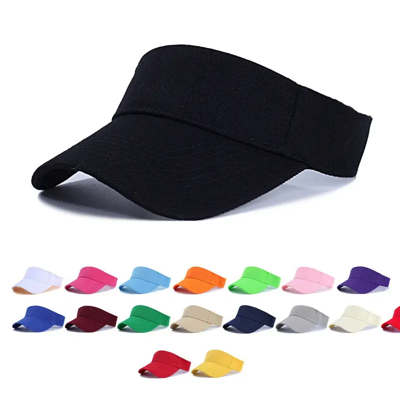 17 Colors Sun Visor Hats Customized logo Top Hollow Golf Cap Hat Outdoor Sports Sun Visor Hats Men Women Cotton Sun Visors