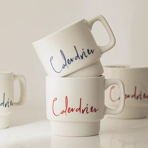 แก้วกาแฟเซรามิกแบบซ้อนได้ สกรีนโลโก้ได้ แก้วชาแบบซ้อนได้ สำหรับของขวัญส่งเสริมการขาย - Product Image 2