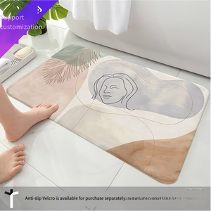 Alfombra de Baño Absorbente con Efecto Cachemira, Diseño de Puntos, Base Antideslizante para el Hogar, Baño, Entrada, Suave al Tacto, Comodidad Diaria - Product Image 2