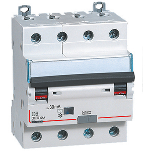 Disjoncteur différentiel Bticino 4P 6A Courbe C 30mA 230V AC Montage modulaire - Product Image 1