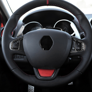 Cornice Decorativa per Volante in Vera Fibra di Carbonio, <span class=keywords><strong>Accessori</strong></span> per Interni Auto Compatibili con <span class=keywords><strong>Renault</strong></span> <span class=keywords><strong>Clio</strong></span> 4 Mk4 IV 2013-2018 - Product Image 4
