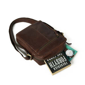 <b>Genuine</b> <b>Leather</b> Cross Body <b>Bag</b> With Spacious Compartments Comfortable Shoulder Strap Stylish Lightweight Durable Design - Product Image 4