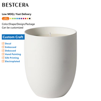 BESTCERA Bougeoirs décoratifs en céramique faits à la main de style européen, pots à bougies vides, logo personnalisé, finition mate, décoration d'intérieur