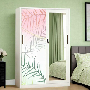 <span class=keywords><strong>Armario</strong></span> Metálico Simple <span class=keywords><strong>con</strong></span> Diseño Impreso para Dormitorio, <span class=keywords><strong>Armario</strong></span> de Acero <span class=keywords><strong>con</strong></span> 2 <span class=keywords><strong>Puertas</strong></span> Corredizas - Product Image 2