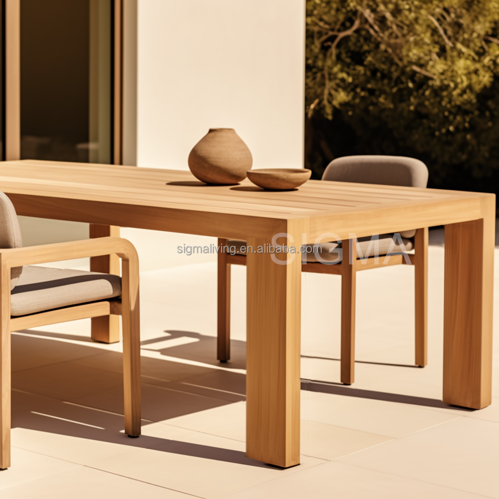 Modern Patio Outdoor Teak Table Waterproof Teak Outdoor Furniture Set Wood Dining Tables