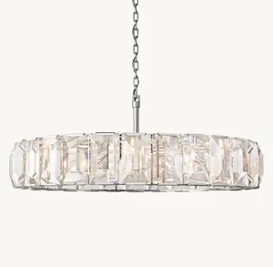 Sunwe Hotel Lighting Chandelier Crystal Pendant Light Polished Stainless Steel 60 Inch Harlow Crystal Round Chandelier