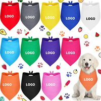 Bandanas personnalisées pour chats et chiens, écologiques, en polyester et coton, couleur unie, imprimées, foulards triangulaires pour animaux de compagnie