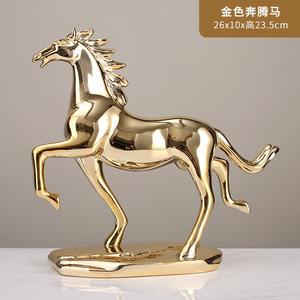 Décoration de maison personnalisée en gros Décoration de <span class=keywords><strong>cheval</strong></span> debout Statue en résine Sculpture Animal Ornement Statue de <span class=keywords><strong>cheval</strong></span> d'or <span class=keywords><strong>arabe</strong></span> - Product Image 3