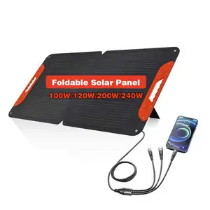 户外便携式可折叠太阳能电池板30w 80w 100w 200W 300W 400W便携式太阳能电池板充电器100W便携式太阳能电池板套件